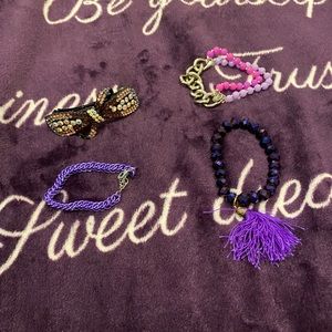 3 Purple bracelets purple